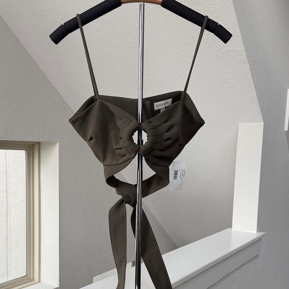 Ronny Kobo Collection Olive Crop Top